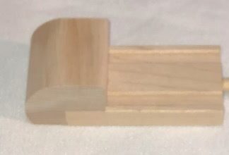 Handmade wooden male bumper stop with connector peg