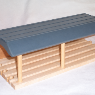 Handmade three-lane wooden railway station with three connector lanes